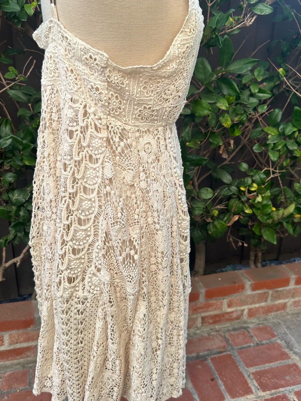 Free People Beige Crochet High-Low Dress - Picture 6 of 16